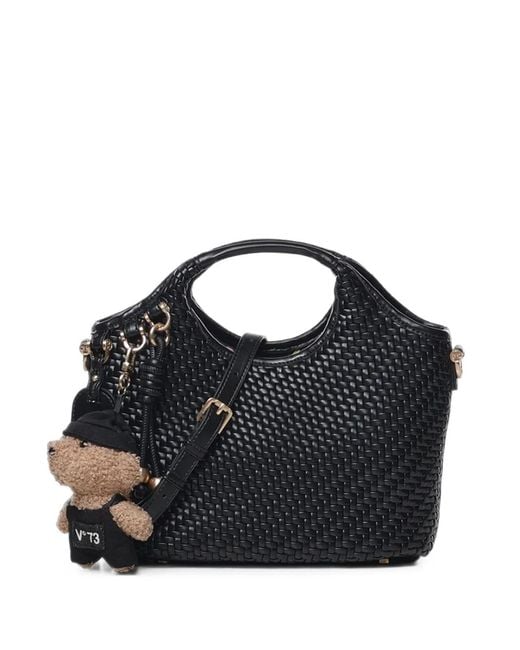 V73 Blue Zelda Woven-Effect Shoulder Bag