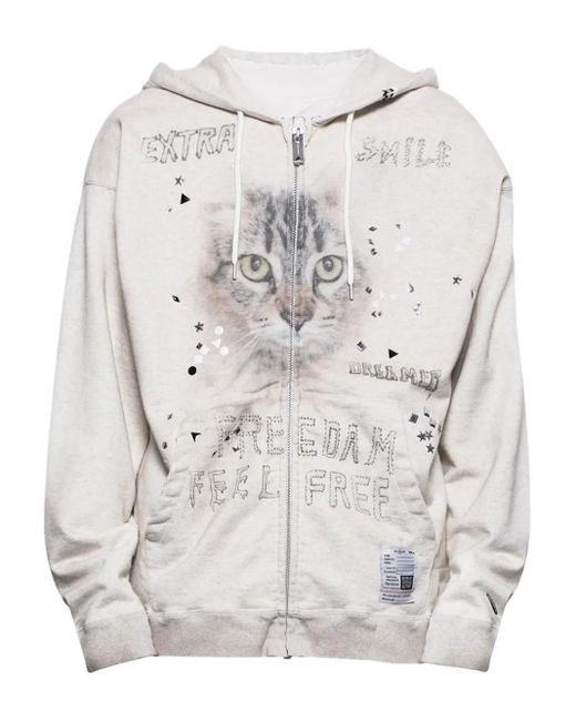 Maison Mihara Yasuhiro Gray Embellished Hoodie for men