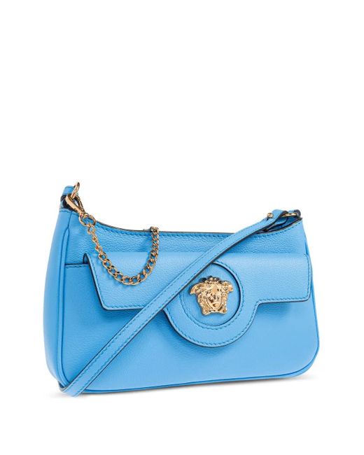 Versace Blue Mini La Medusa Chain Shoulder Bag