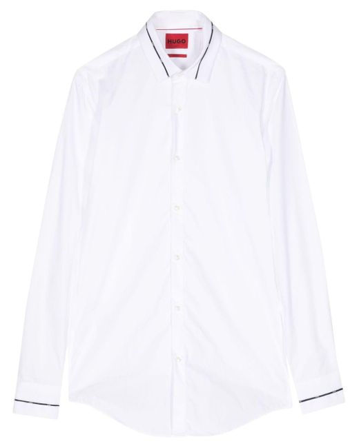 Chemise en popeline à manches longues HUGO pour homme en coloris White
