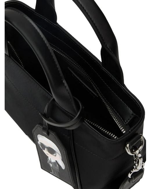 Karl Lagerfeld Black Sac Cabas Ikon En Toile