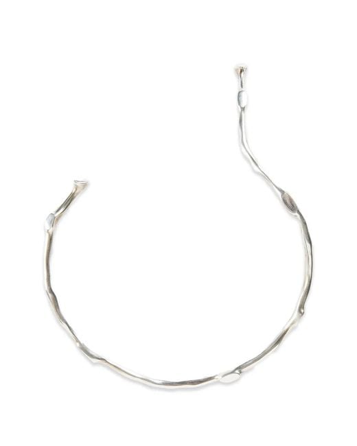 Ann Demeulemeester White Futuristic Antique Brass Necklace