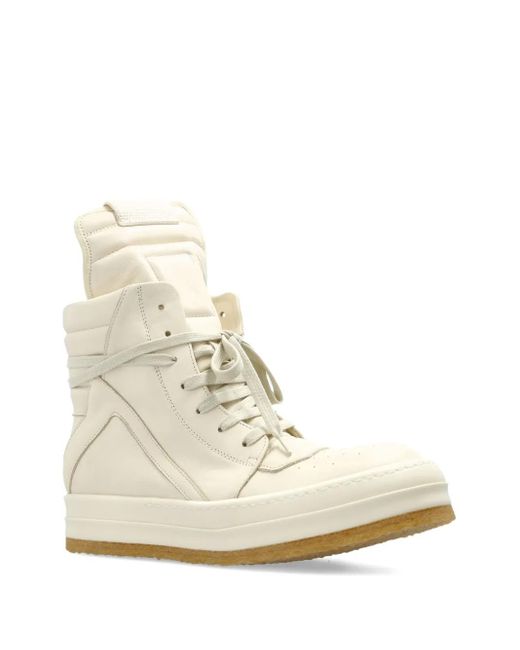 Rick Owens Natural Geobasket Sneakers