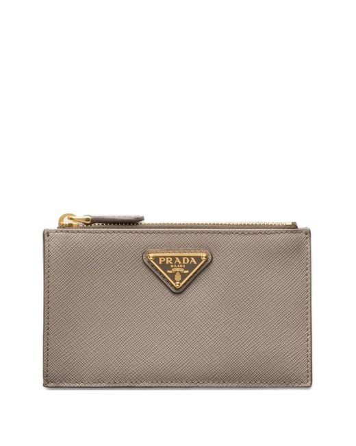 Prada Gray Kartenetui Mit Triangel-Logo