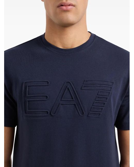メンズ EA7 Logo Series Tシャツ Blue