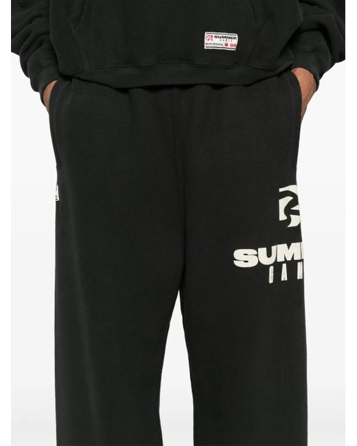 SUMMER GAMES Black Logo-Print Track Pants for men