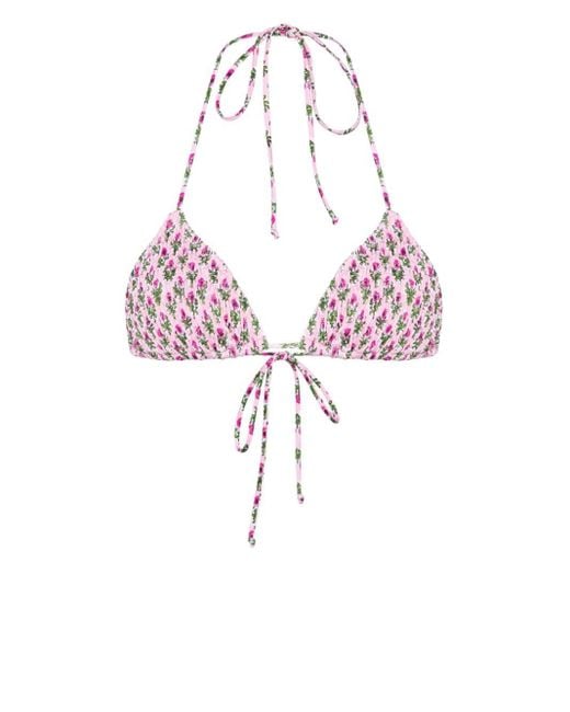 Top bikini Ria a fiori di Mc2 Saint Barth in Pink