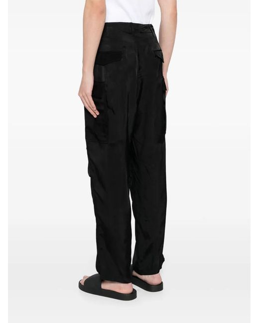 Moschino Black Satin Trousers for men