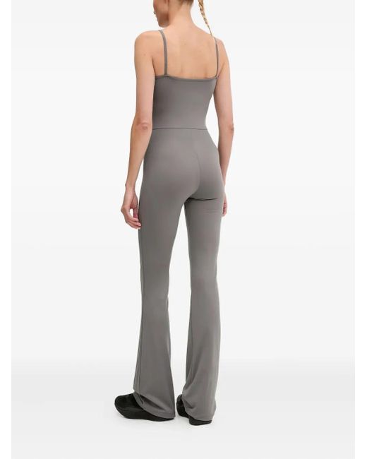 Guess Gray Logo-Embellished Jumpsuit