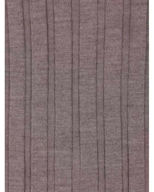 Maglione A Coste Con Collo Alto di Allude in Brown