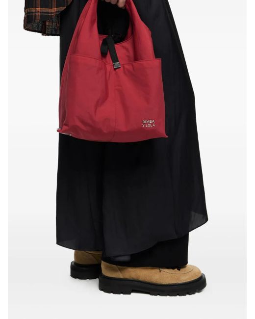 Bimba Y Lola Red Drawstring Tote Bag