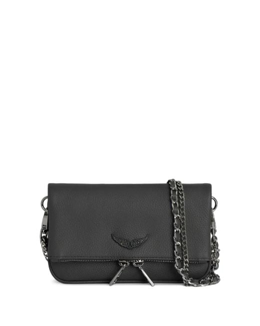 Bandolera con solapa y apliques Zadig & Voltaire de color Gray