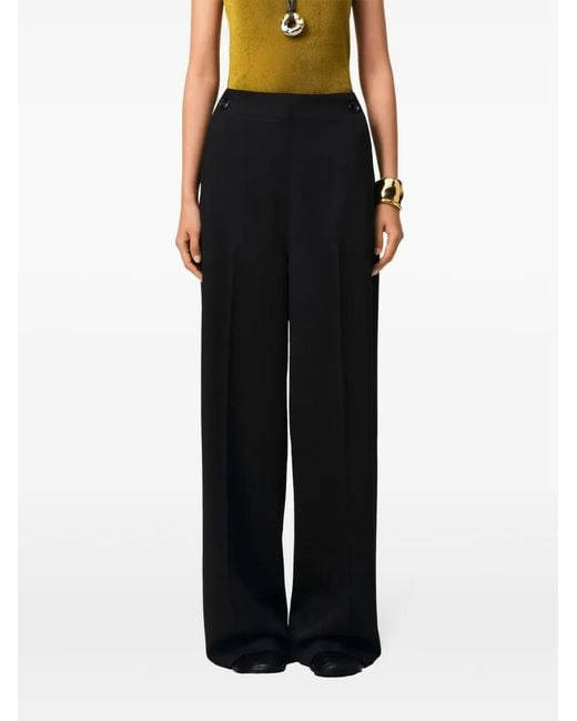 AMI Black Wool Sailor Trousers
