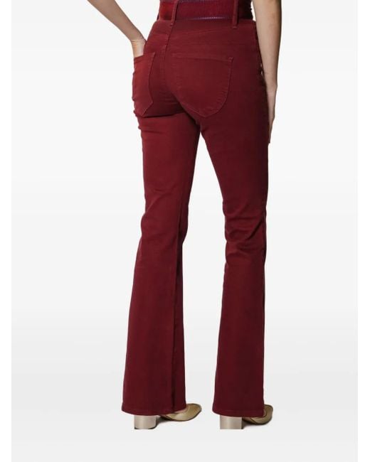Lethicia Bronstein Red Flare High-Waisted Jeans