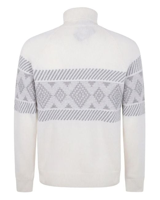 Barba Napoli White Wool Jumper for men