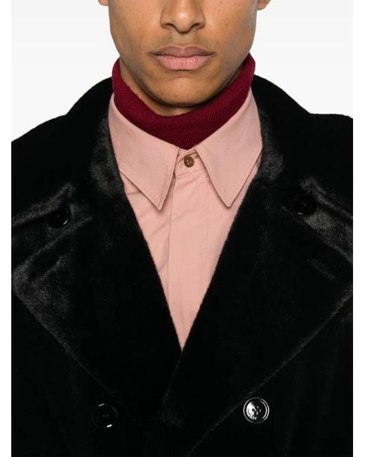 Fursac Black Double-Breasted Coat for men