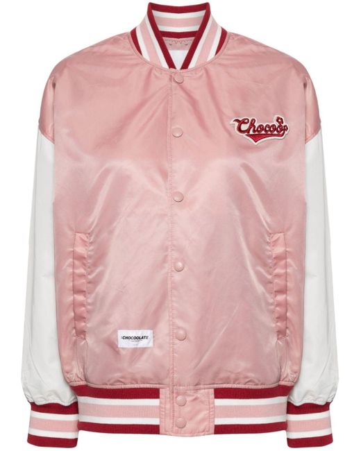 Chocoolate Pink Logo-appliqué Bomber Jacket