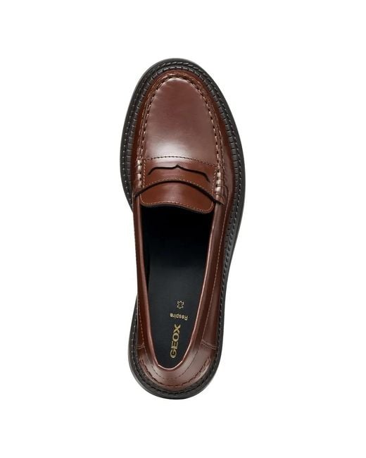 Geox Brown Penny-Bar Loafers