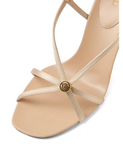 Versace Natural Valentina Satin Sandals 80 Mm