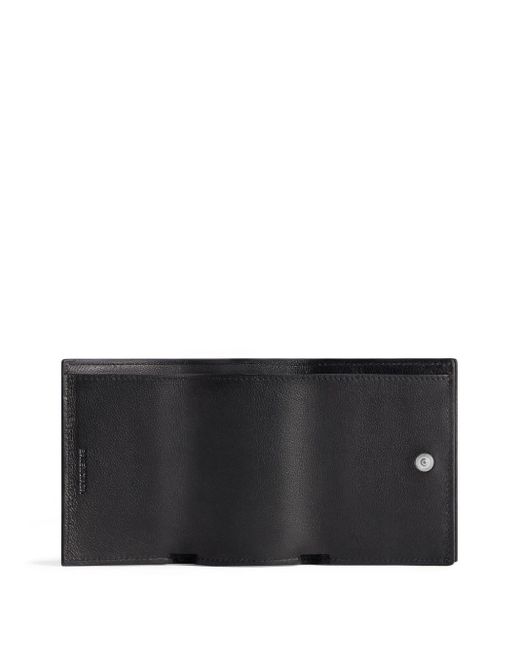 Balenciaga Black Logo-print Foldover Wallet for men
