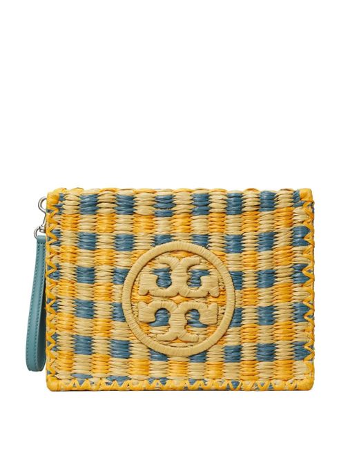 Clutch Ella A Quadri di Tory Burch in Yellow