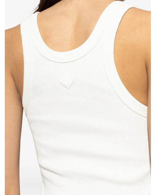Haikure White Ribbed Tank Top