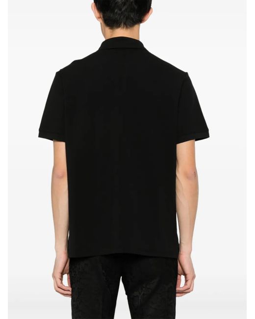 Just Cavalli Black Logo-Print Piqué Polo Shirt for men