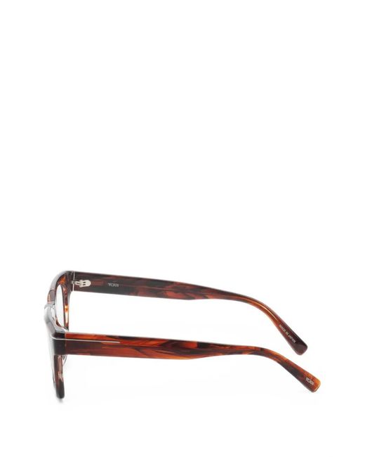 Tumi Brown Tortoiseshell-Effect Square-Frame Glasses for men