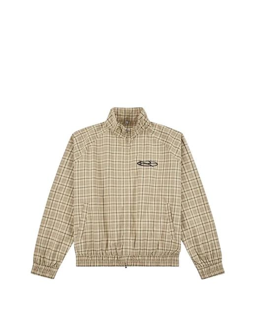 Boredom Kills Natural Plaid Lounge Track Jacket for men