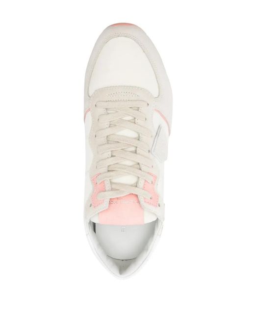 Philippe Model White Logo-Patch Sneakers