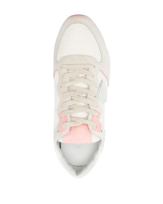 Philippe Model White Logo-Patch Sneakers