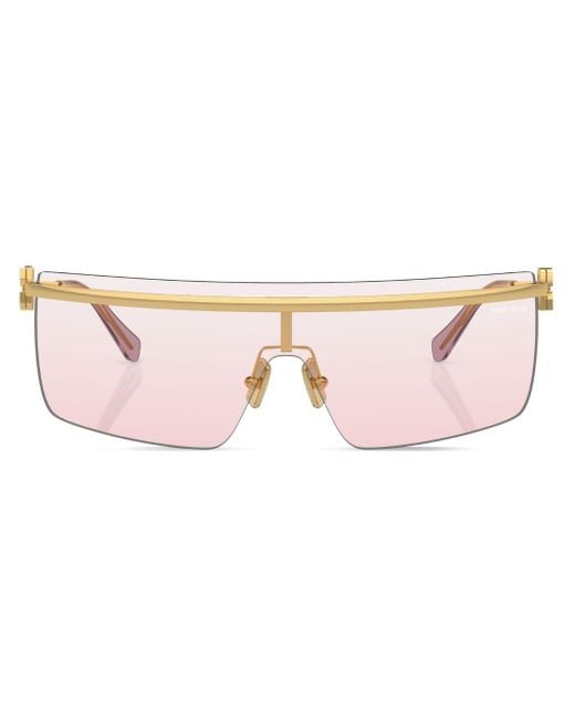 Miu Miu Pink Rimless Square-frame Sunglasses