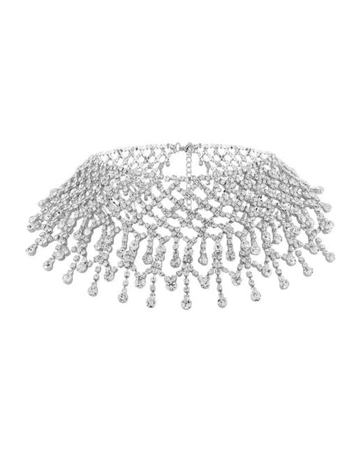 Hzmer Jewelry White Crystal-Embellished Necklace