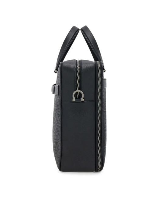 Ferragamo Black Monogram Briefcase for men