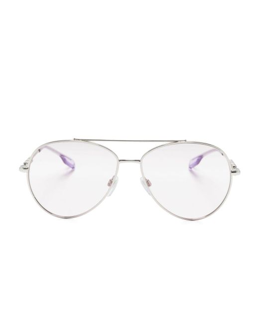 Burberry White Pilot-frame Sunglasses