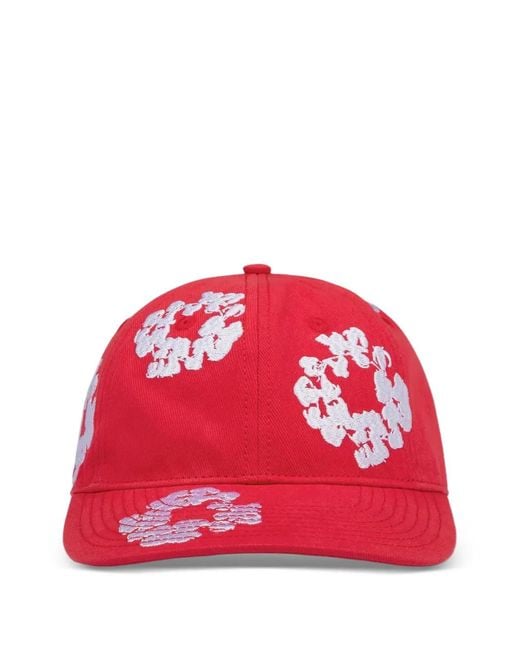 DENIM TEARS Red Wreath Cap for men