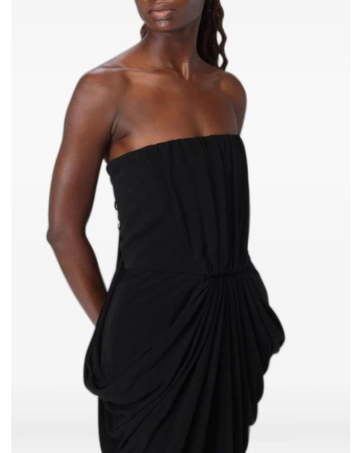 Stella McCartney Black Draped Strapless Gown