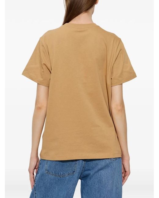 Ganni Natural Graphic Crew Neck T-Shirt