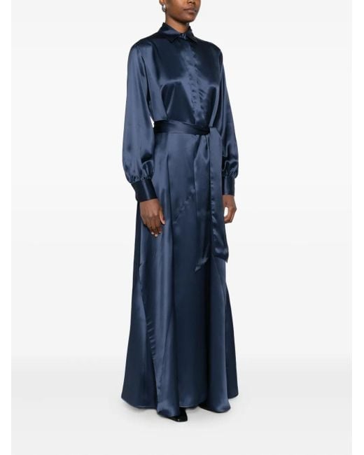 Kiton Blue Panelled Maxi Dress