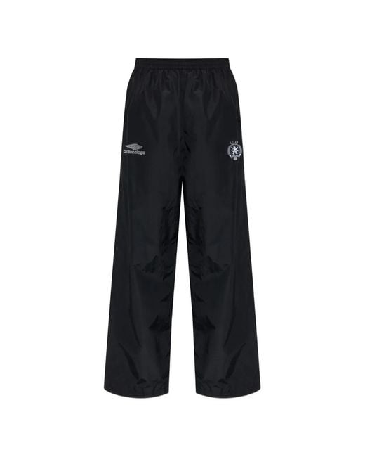 Balenciaga Black 3B Logo-Patch Track Pants for men