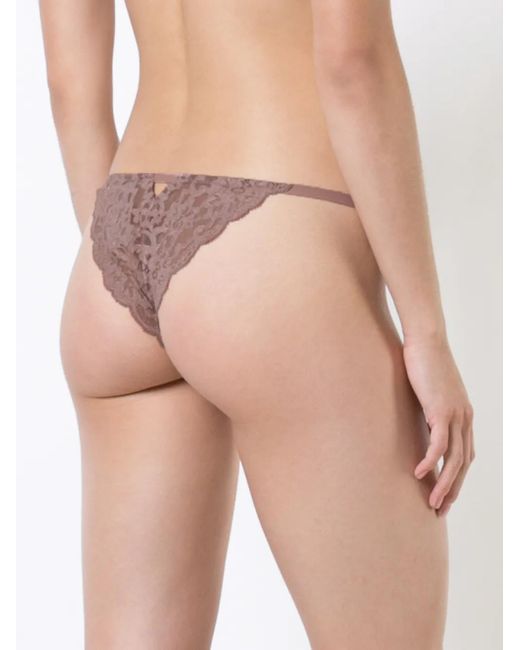 Fleur du Mal Natural Charlotte Lace Seamless String Cheeky