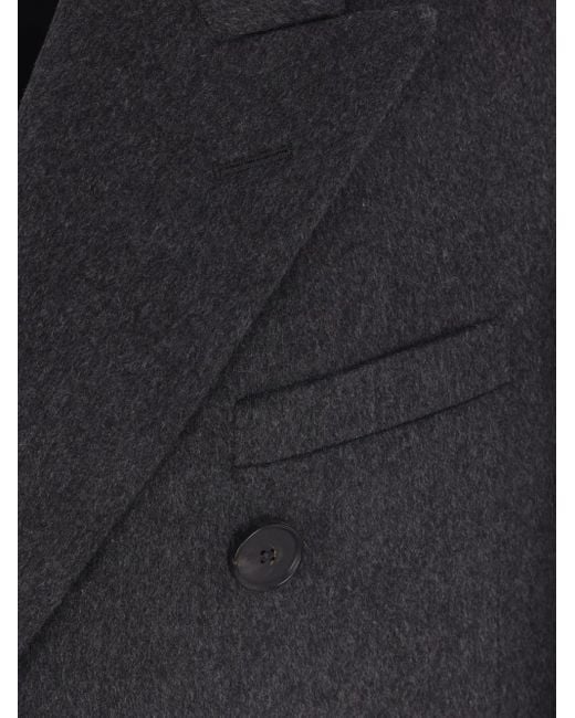 Auralee Blue Double-Breasted Coat for men