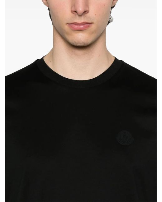メンズ Moncler ロゴ Tシャツ Black