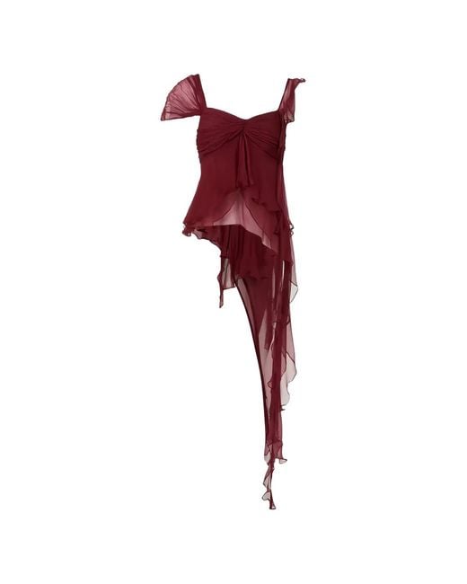 Stolen Stores Red Fairy Ruffled Blouse