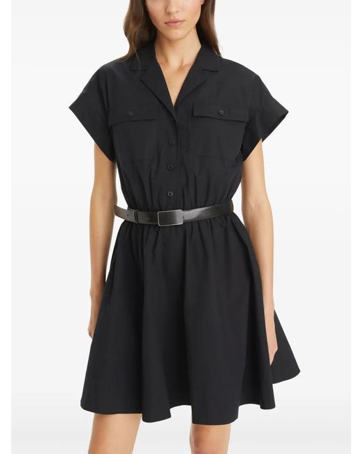 Tory Burch Black Belted Poplin Shirt Dress