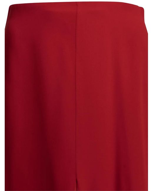 Valentino Garavani Red Front-Slit Midi Skirt