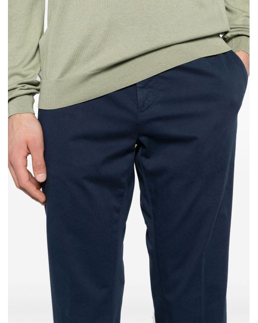 Canali Blue Mid-rise Straight-leg Chinos for men