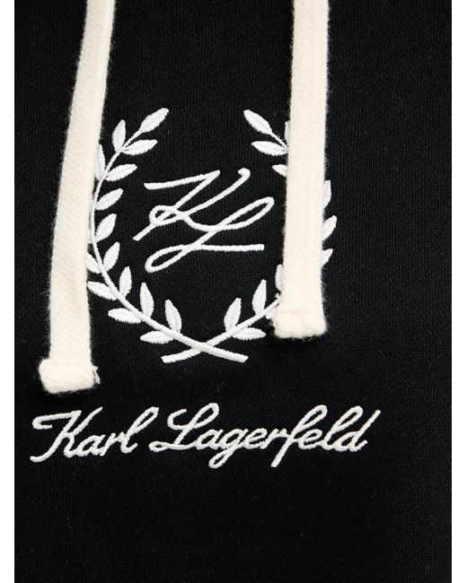 Abito Con Ricamo Logo E Cappuccio di Karl Lagerfeld in Black