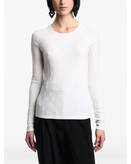 Emporio Armani White Lightweight Crêpe Dress With Crystals