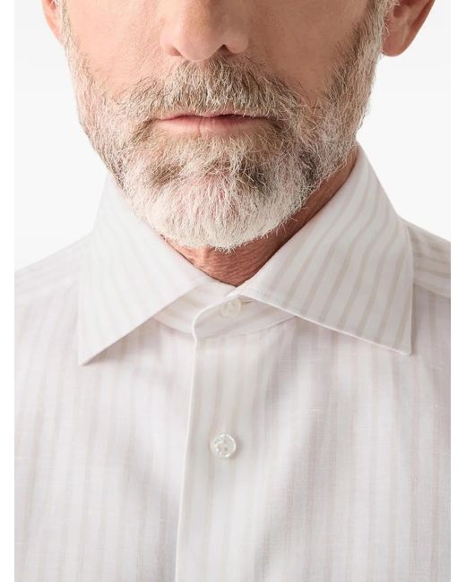Zegna White Striped Shirt for men